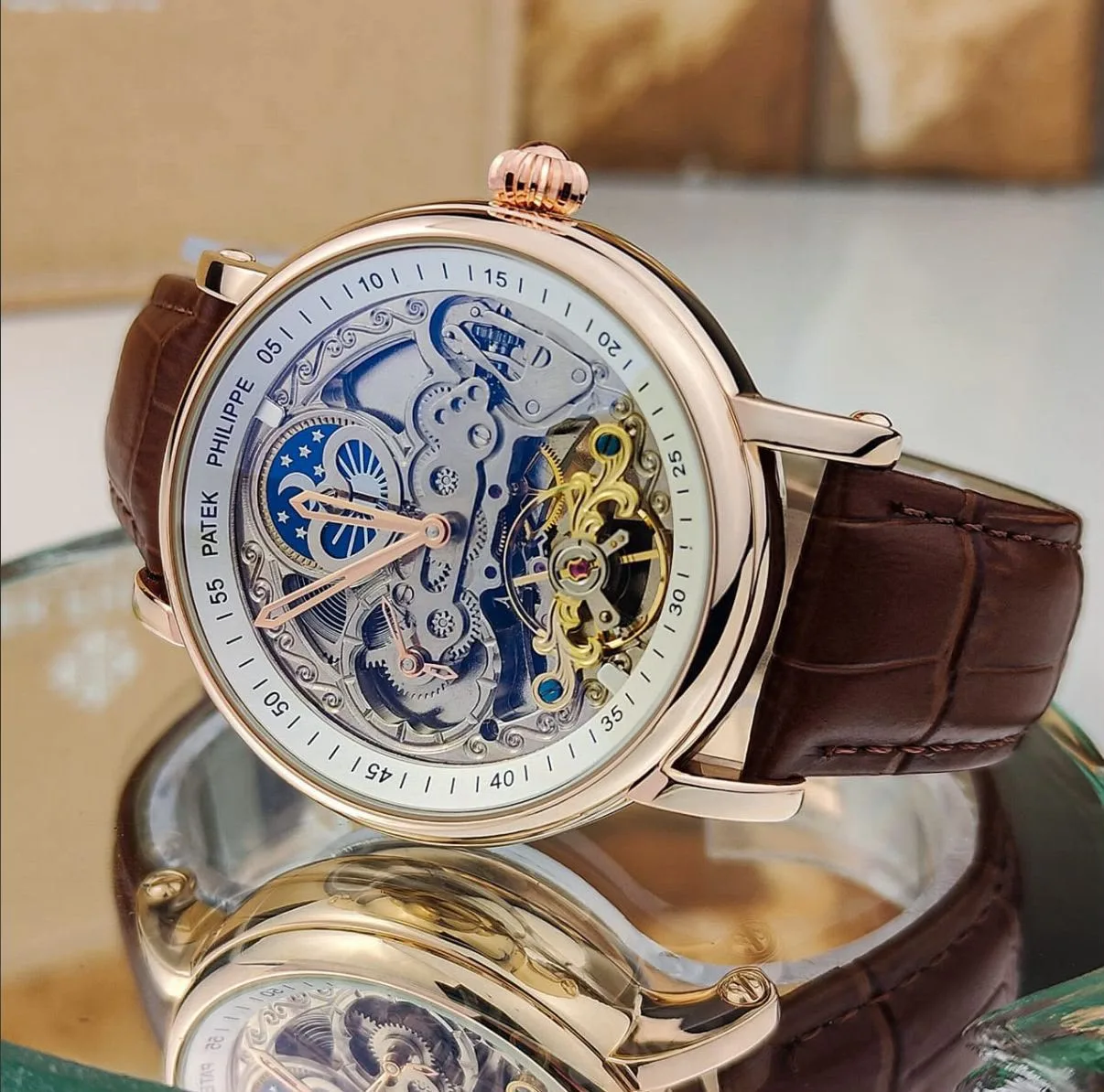 first copy watches Patek Philippe Automatic Open Back Luxury Premium Watch Store Patek Philippe Automatic Open Back Luxury Watch for Men