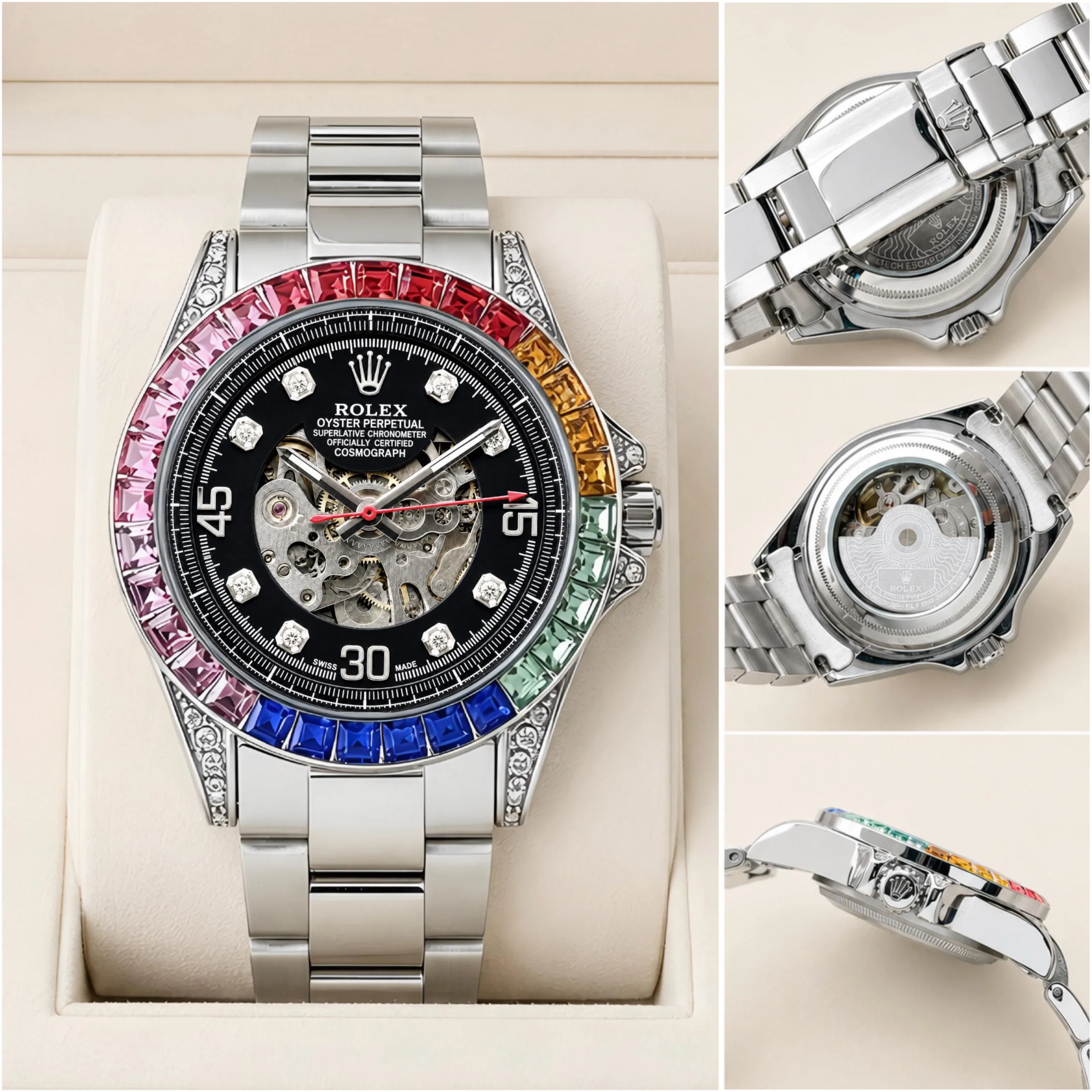 first copy watches Rolex Rainbow Automatic Open Heart Premium Watch Store Rolex Rainbow Automatic Open Heart