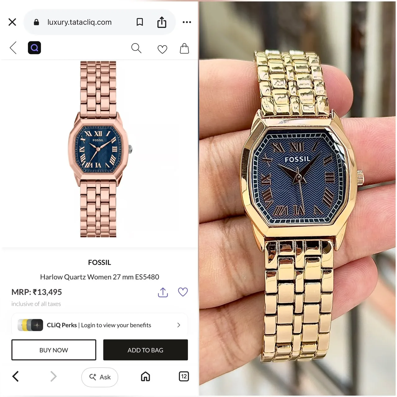first copy watches Fossil Harlow Rose Gold Premium Watch Store ladies Fossil Harlow Rose Gold