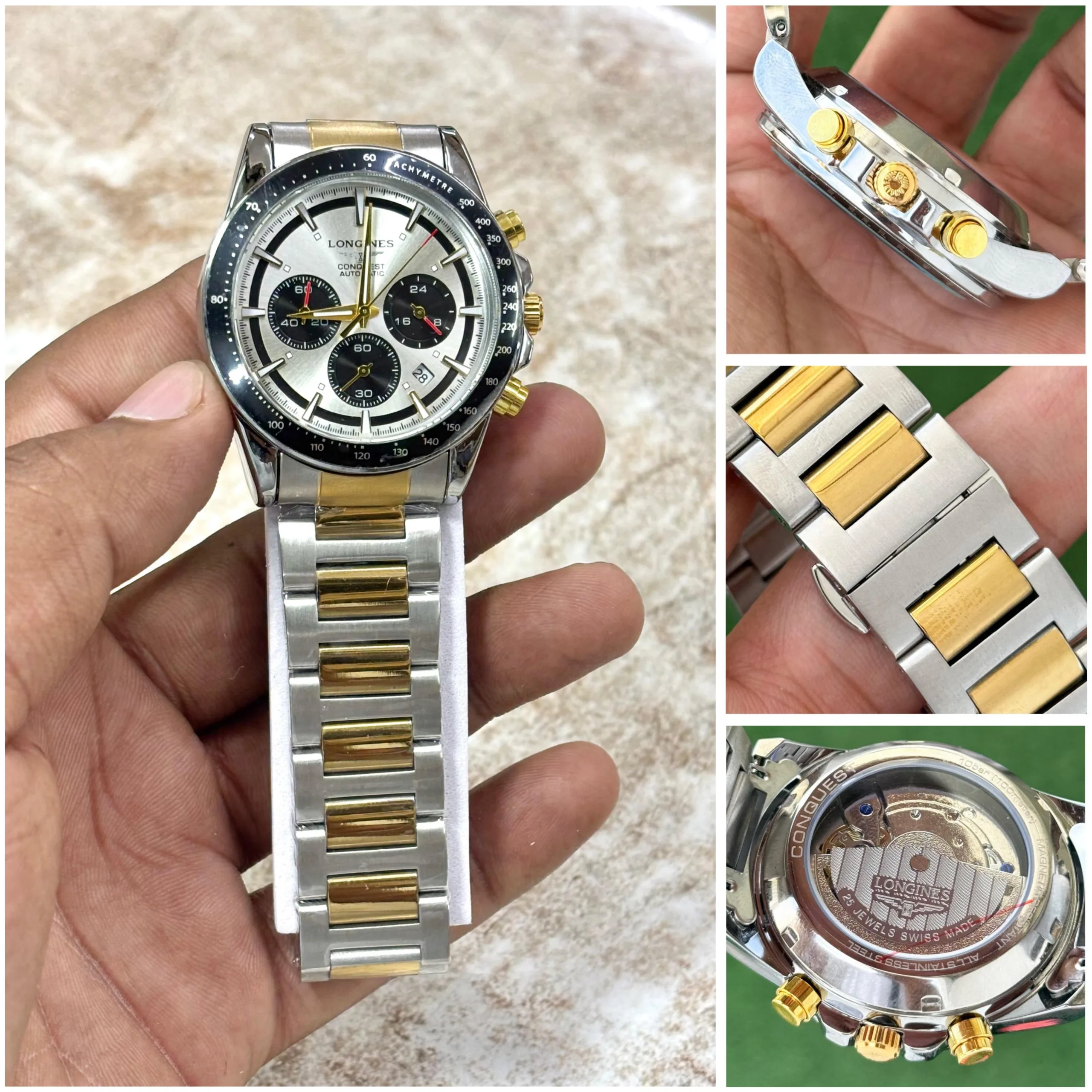 first copy watches Longines Chronograph Gold-Tone Premium Premium Watch Store Longines Chronograph Watch for Men