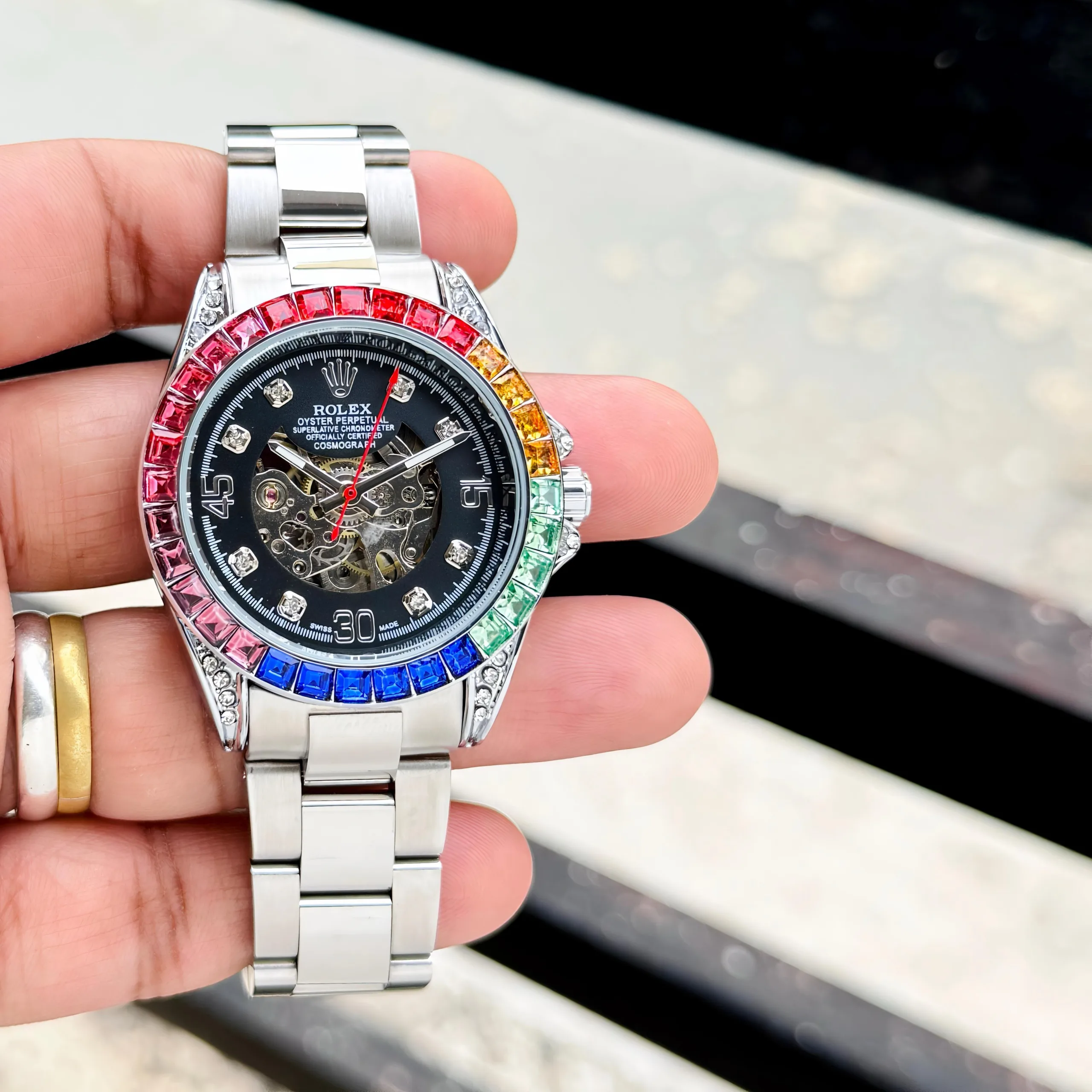 first copy watches Rolex Rainbow Automatic Open Heart Premium Watch Store Rolex Rainbow Automatic Open Heart