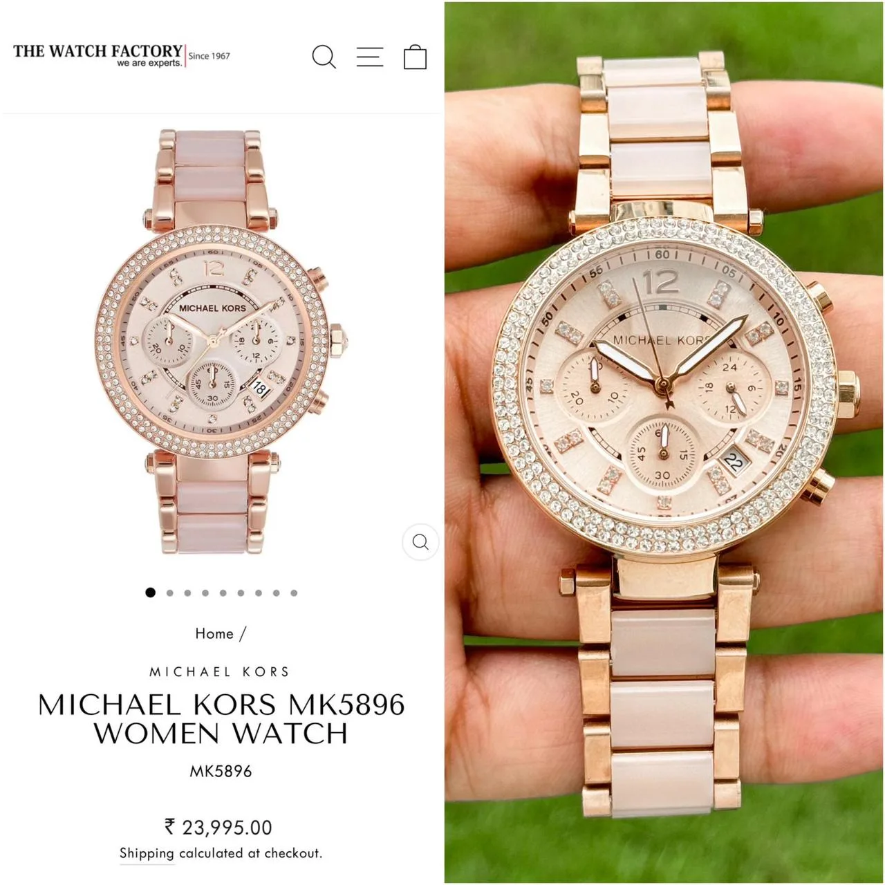 first copy watches Michael Kors MK5896 Pink Dial Premium Watch Store Michael Kors MK5896 Pink Dial ladies