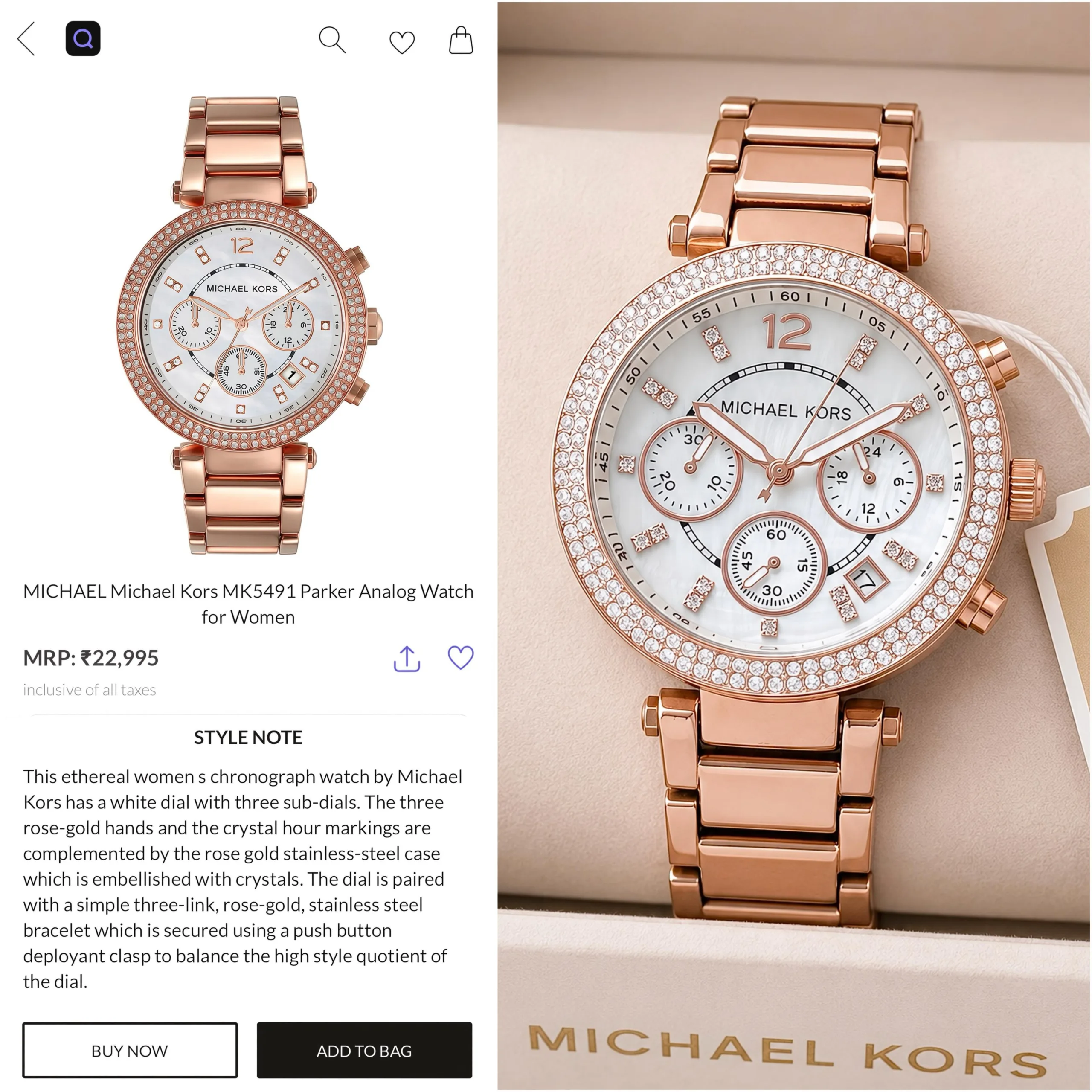 first copy watches Michael Kors Parker MK5491 Rose Gold Chronograph Premium Watch Store Michael Kors Parker MK5491 Rose Gold Chronographa