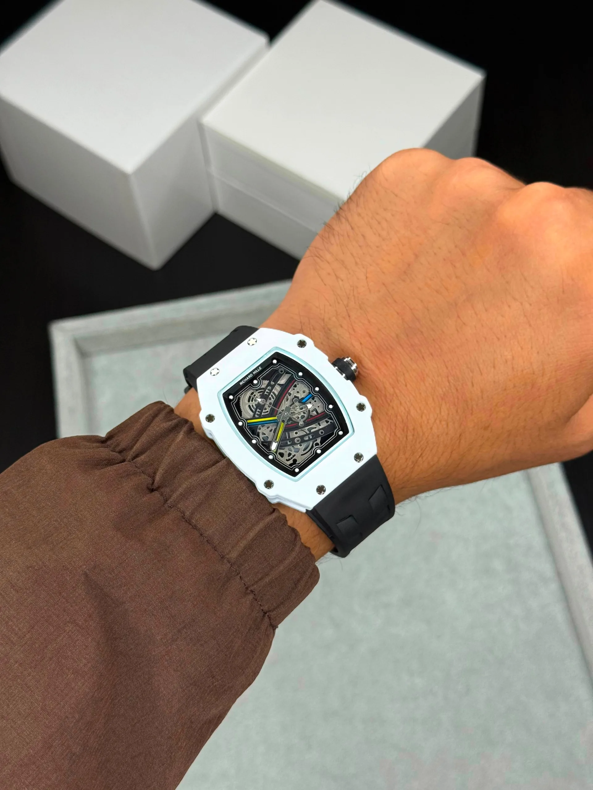 first copy watches Richard Mille RD Skeleton Tonneau Premium Watch Store Richard Mille RD Skeleton Tonneau - Image 3