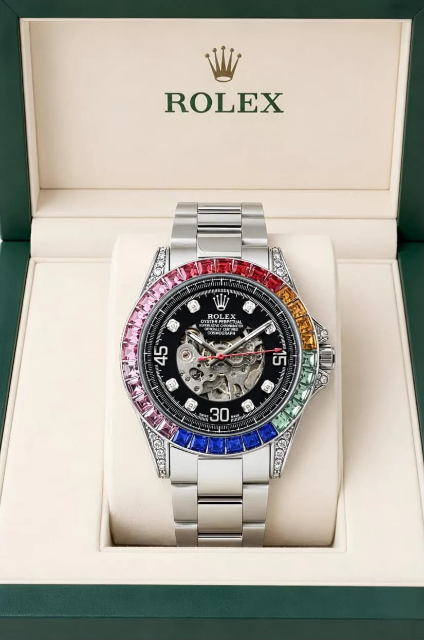 first copy watches Rolex Rainbow Automatic Open Heart Premium Watch Store Rolex Rainbow Automatic Open Heart