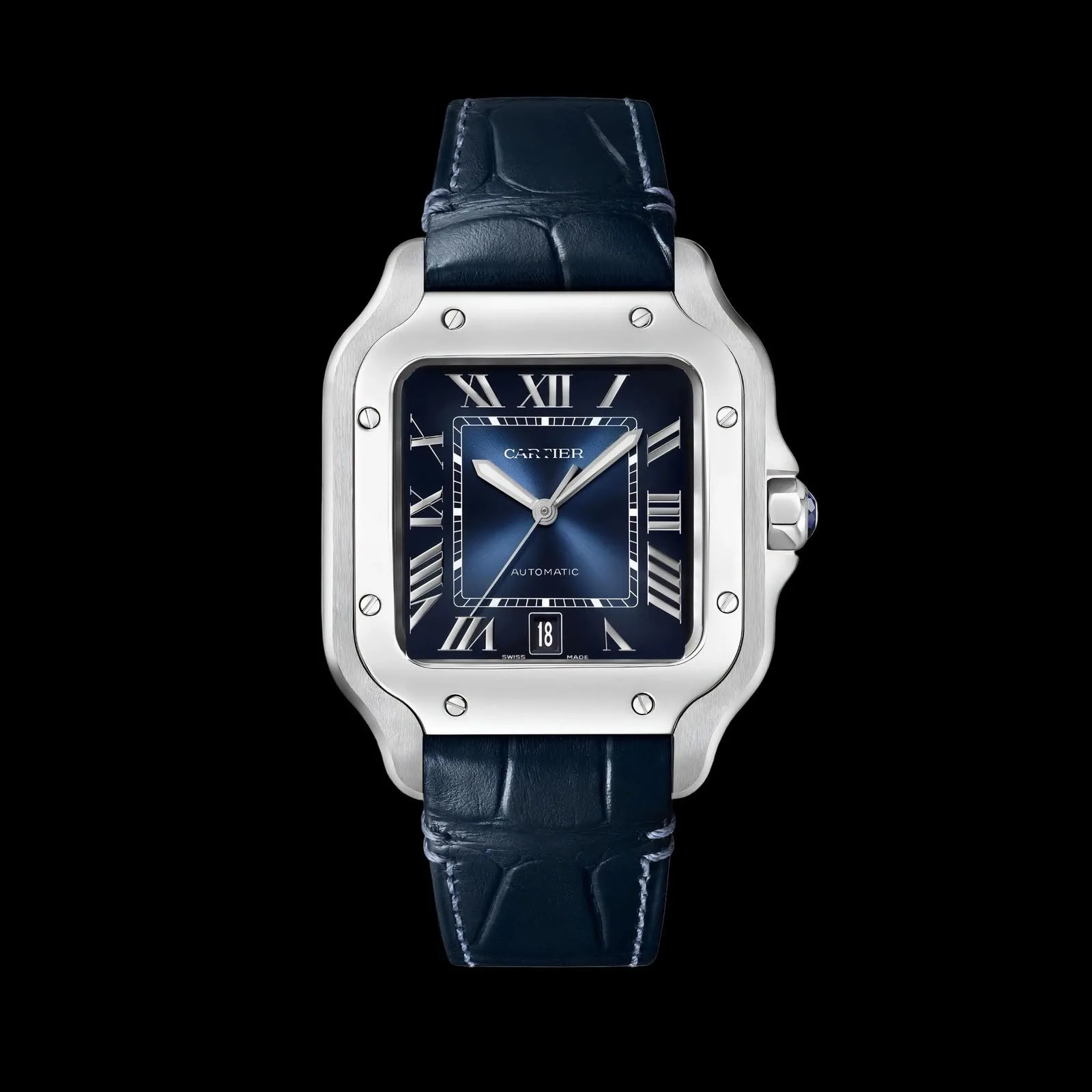 first copy watches Cartier Santos Automatic Blue Gradient Dial Premium Watch Store men Cartier Santos Automatic Blue Gradient Dial