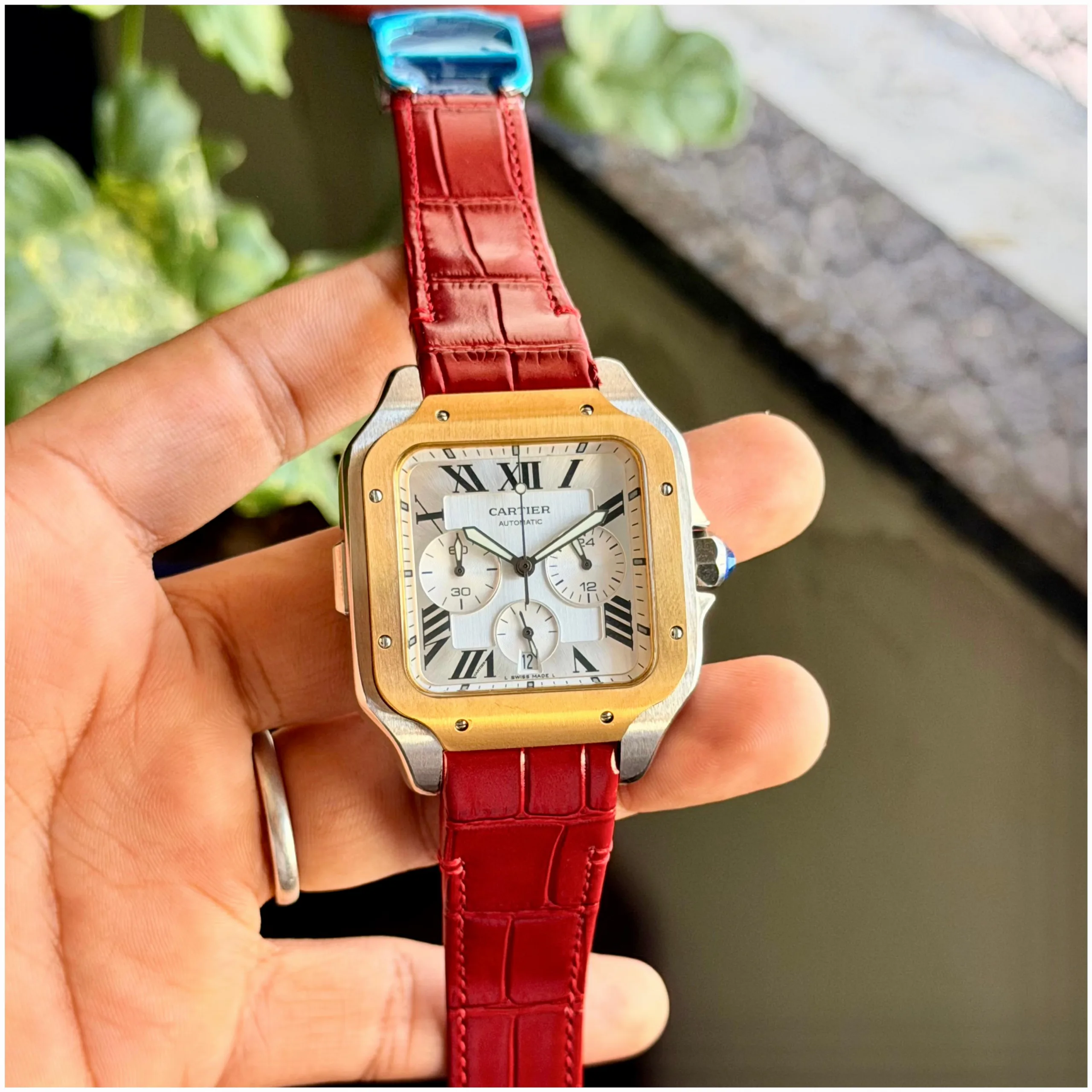 first copy watches Cartier Santos Semi-ETA Chronograph Premium Watch Store Cartier Santos Chronograph Watch for Men