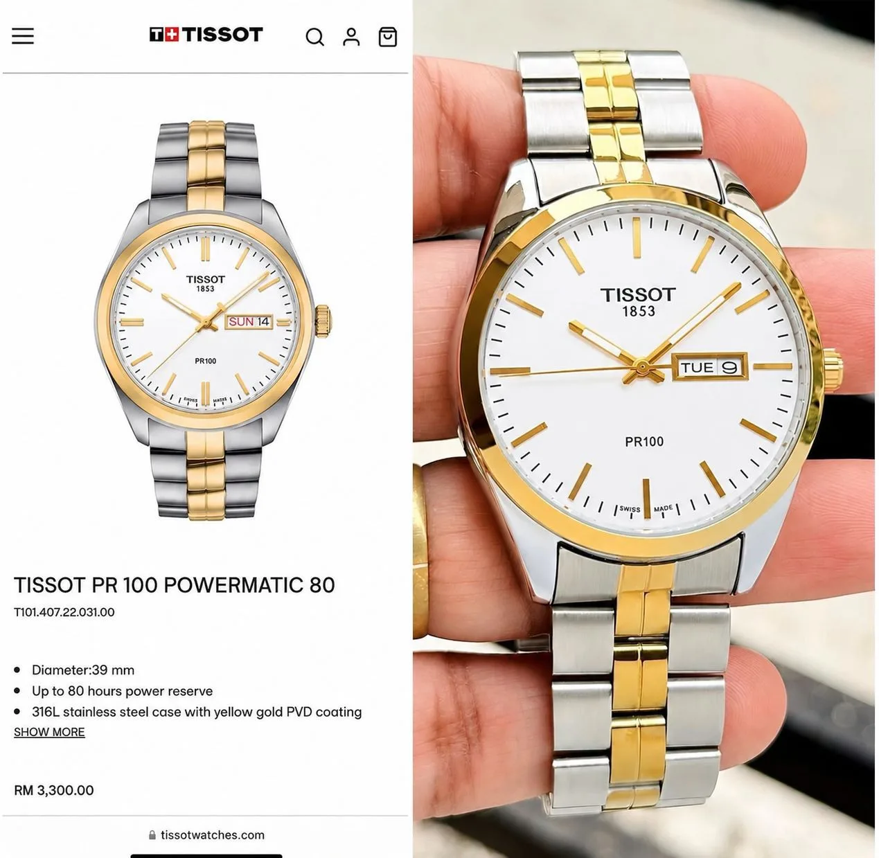 first copy watches Tissot PR100 Gold Day & Date Premium Watch Store Tissot PR100 Gold Day & Date