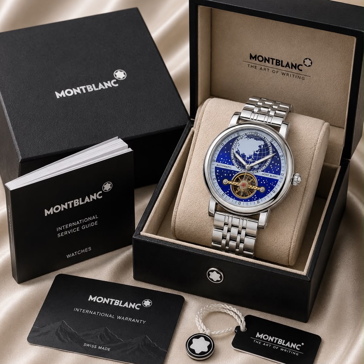 Brand: Montblanc Collection: Heritage Model: World Map Automatic For: Men Display: Analog Movement: Automatic Mechanical Watch