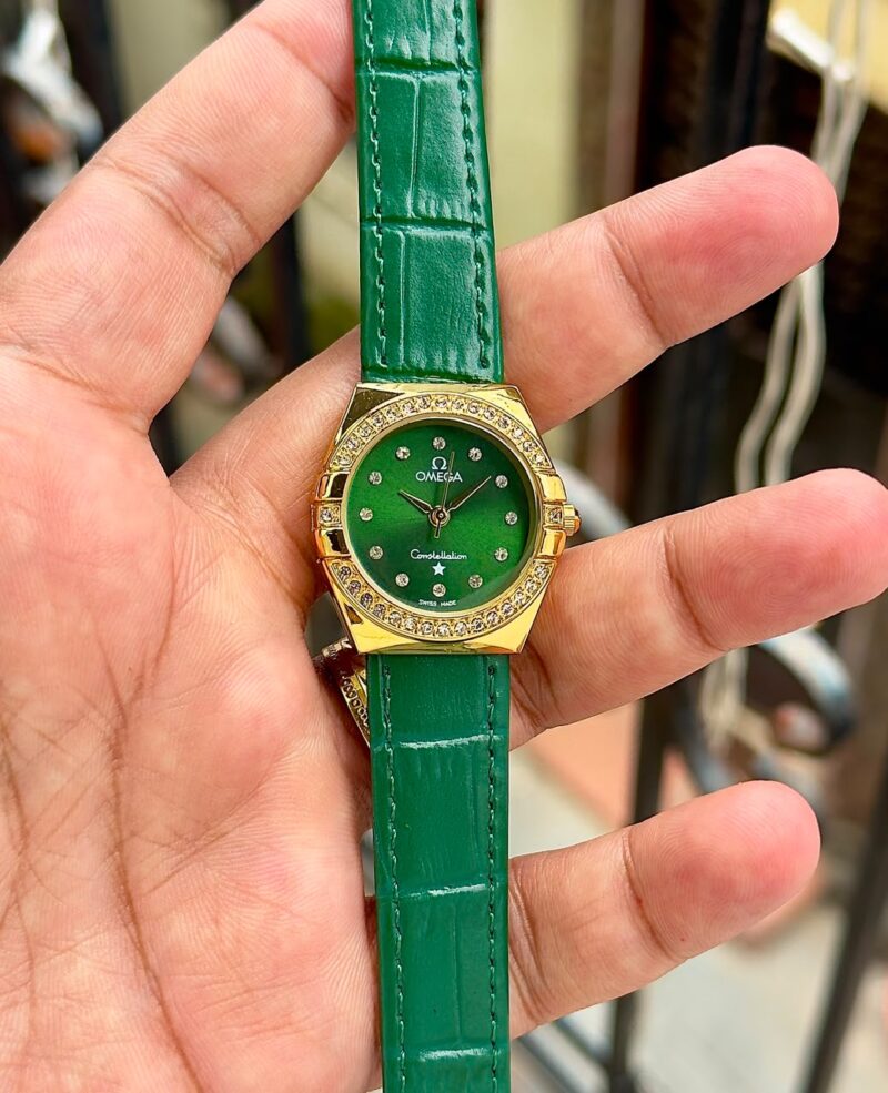 premium Omega Constellation Green Sunburst Dial