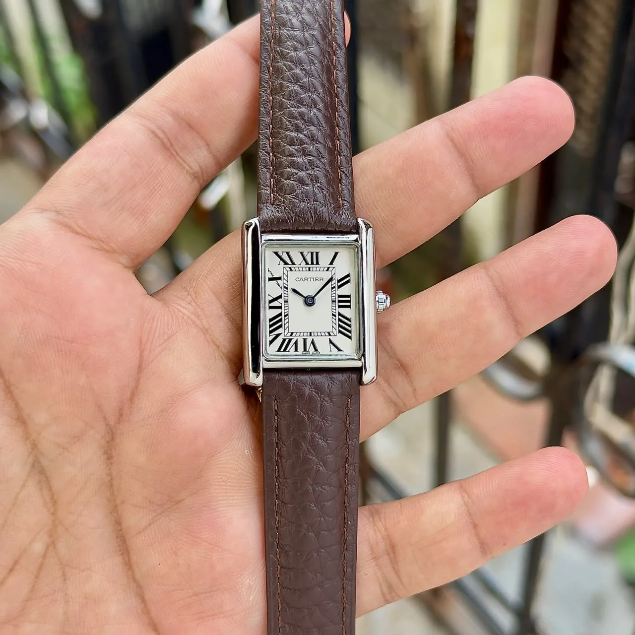 Cartier Tank Must 28mm Brown Leather Strap