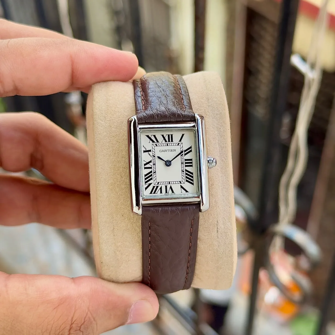 Cartier Tank Must 28mm Brown Leather Strap
