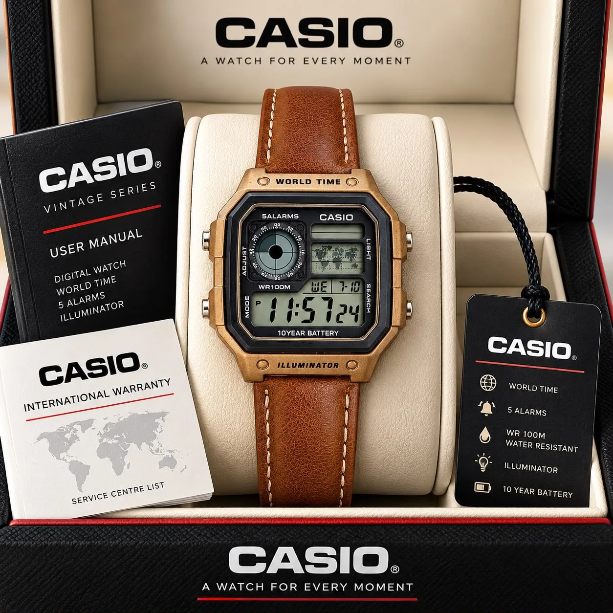 Casio Youth AE-1200 World Time Digital Watch 2