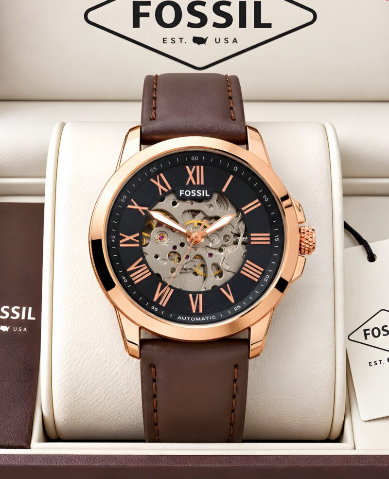 Fossil Roman Figures Tourbillon Open Automatic