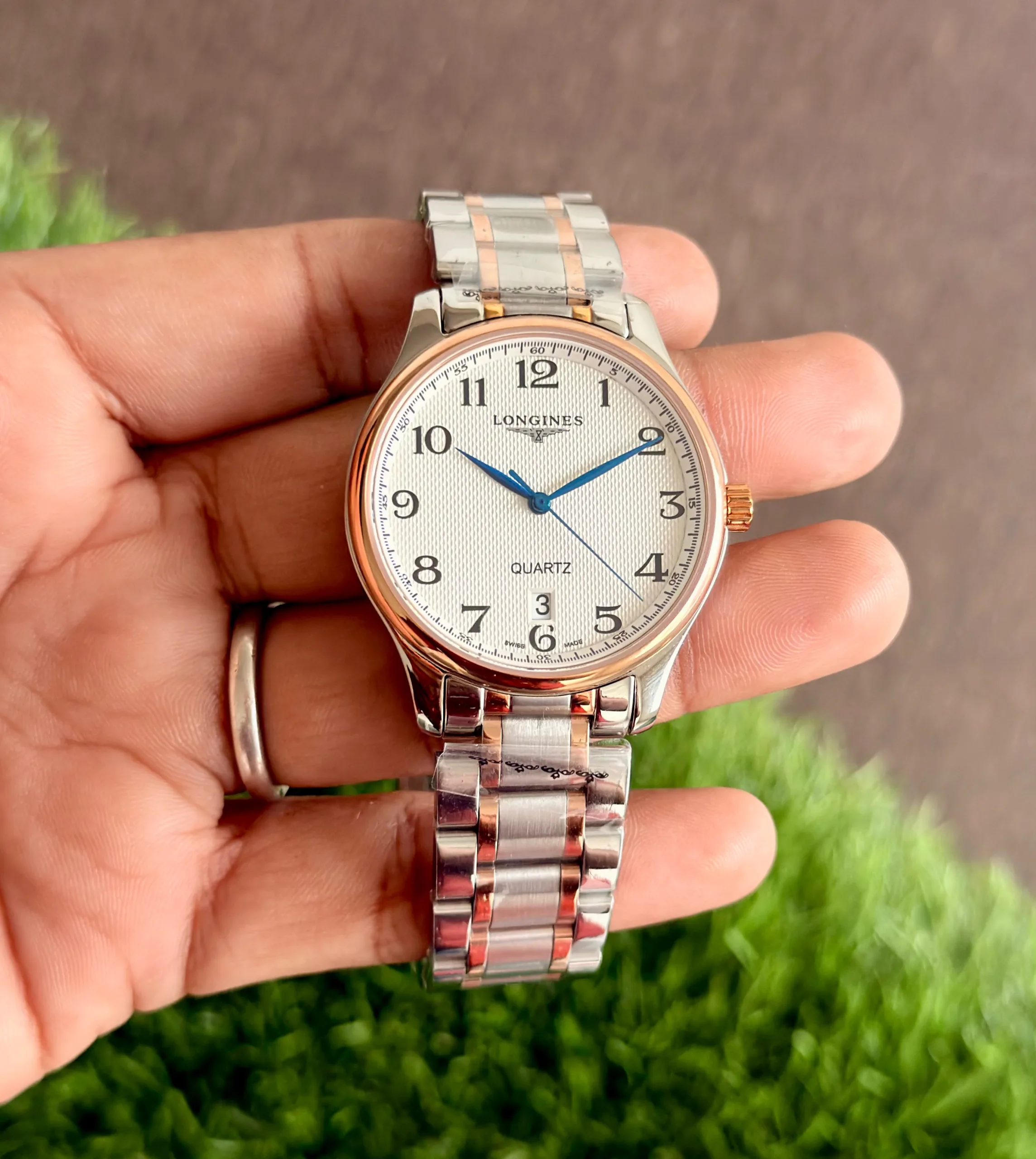 men Longines Silver Dial Two-Tone