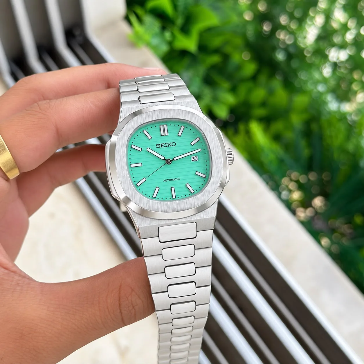 Seiko Nautilus Style Mint Green Dial