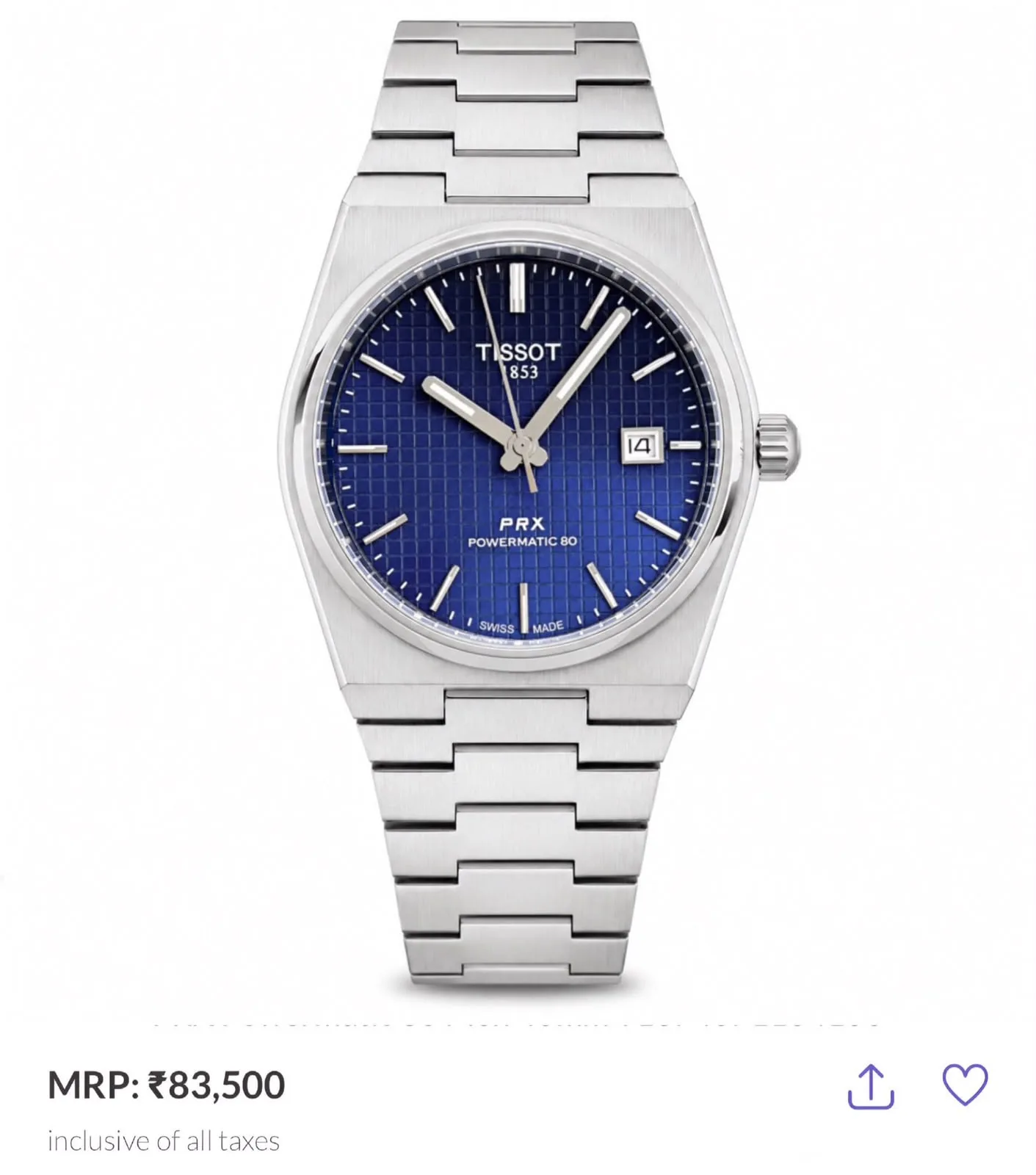 men Tissot PRX Powermatic 80 Blue