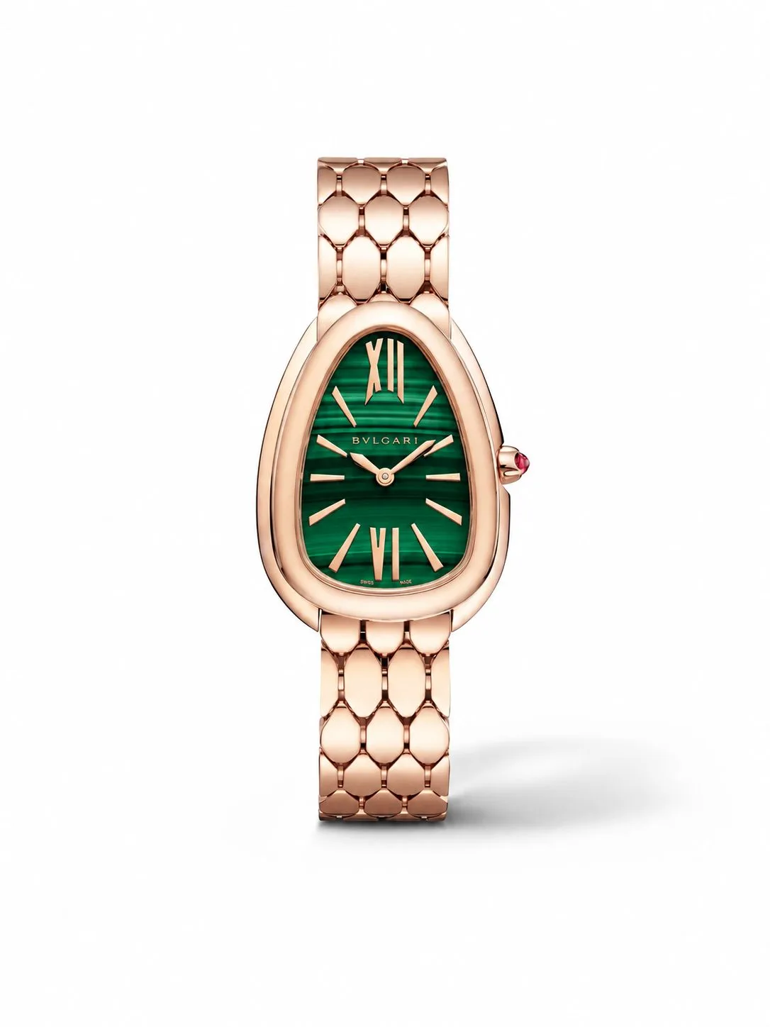 Bvlgari Serpenti Malachite Dial & Rose-Gold-Tone