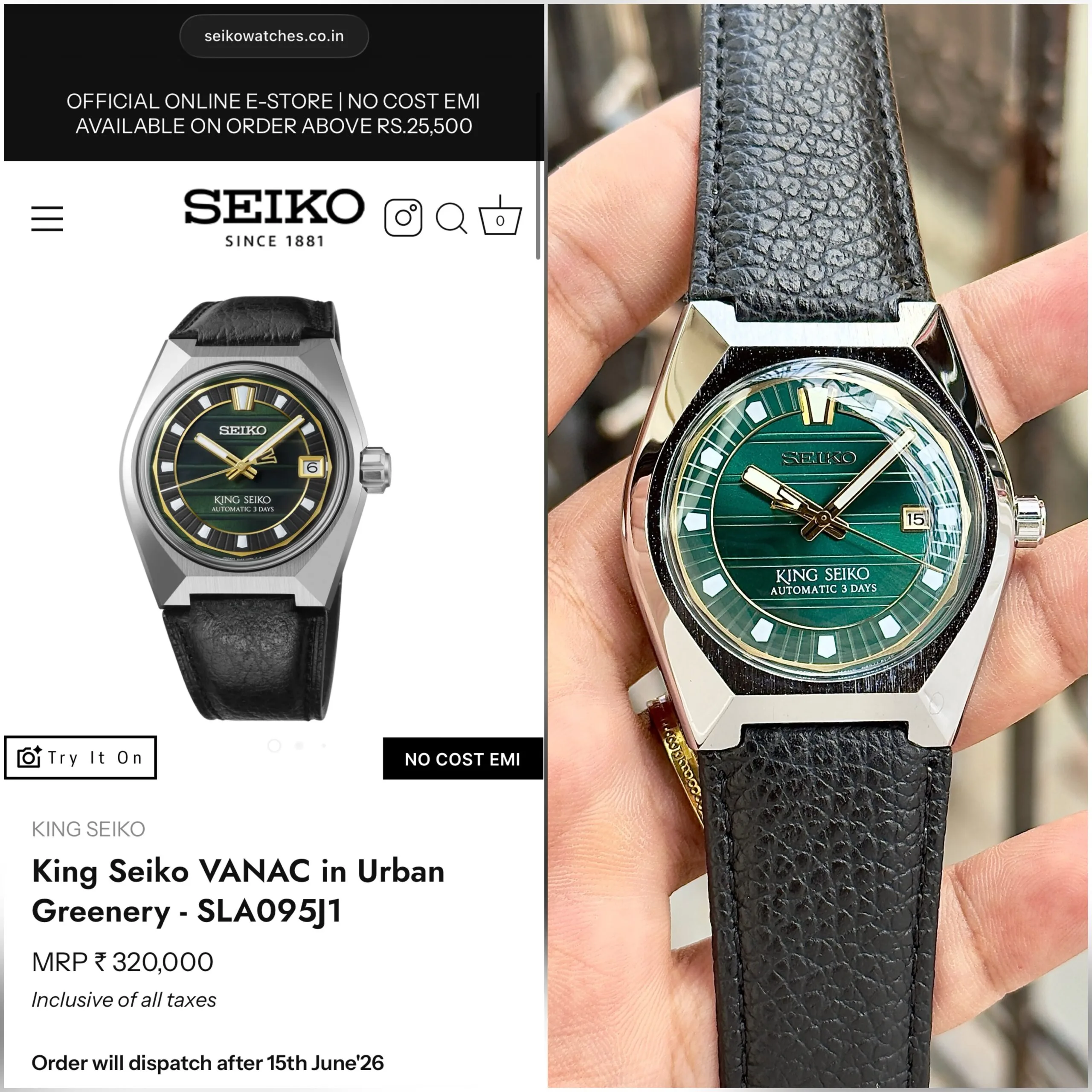 King Seiko VANAC Urban Greenery SLA095J1