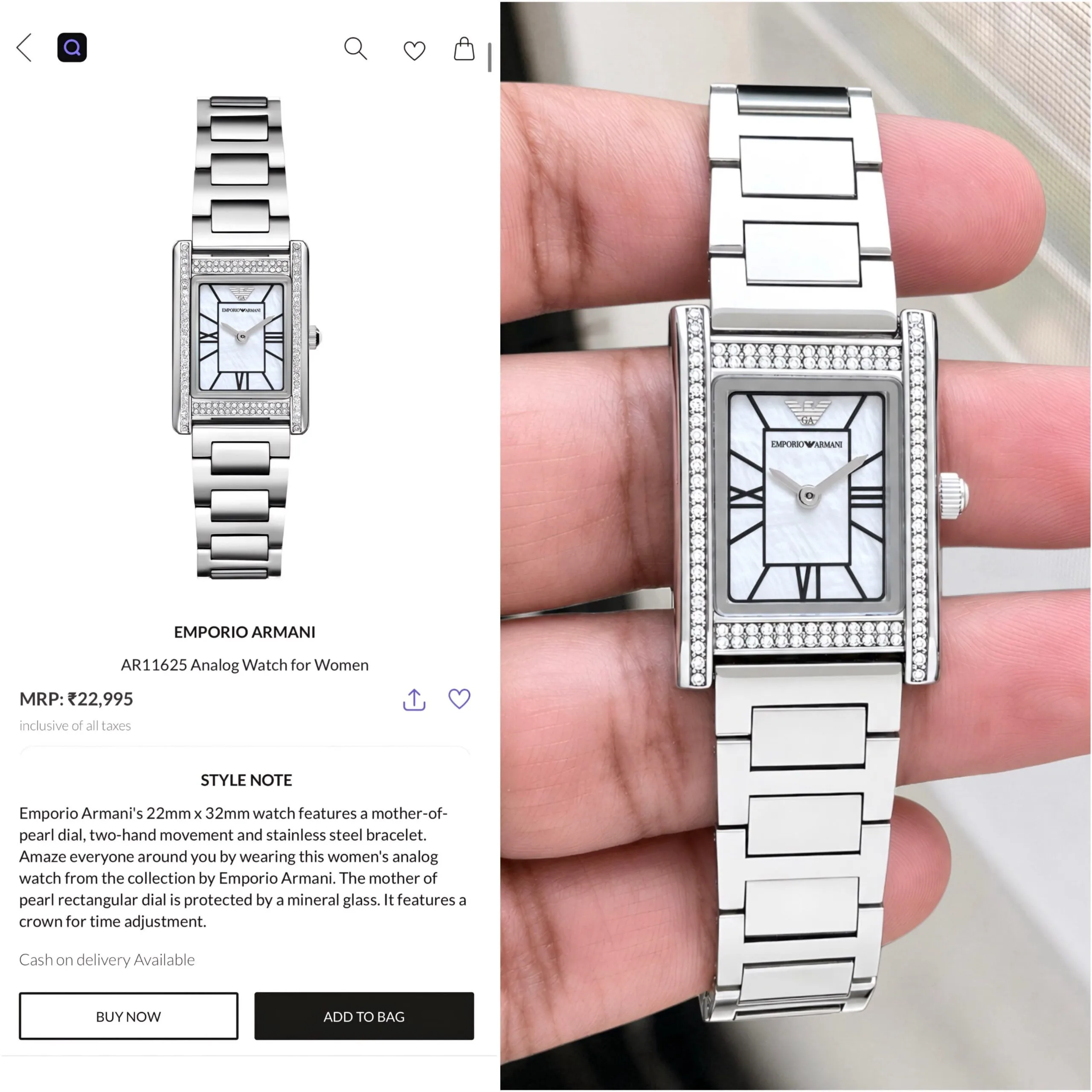 Emporio Armani Genni White Mother of Pearl