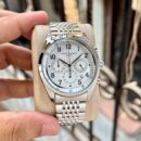 men Patek Philippe Chronograph Silver Dial
