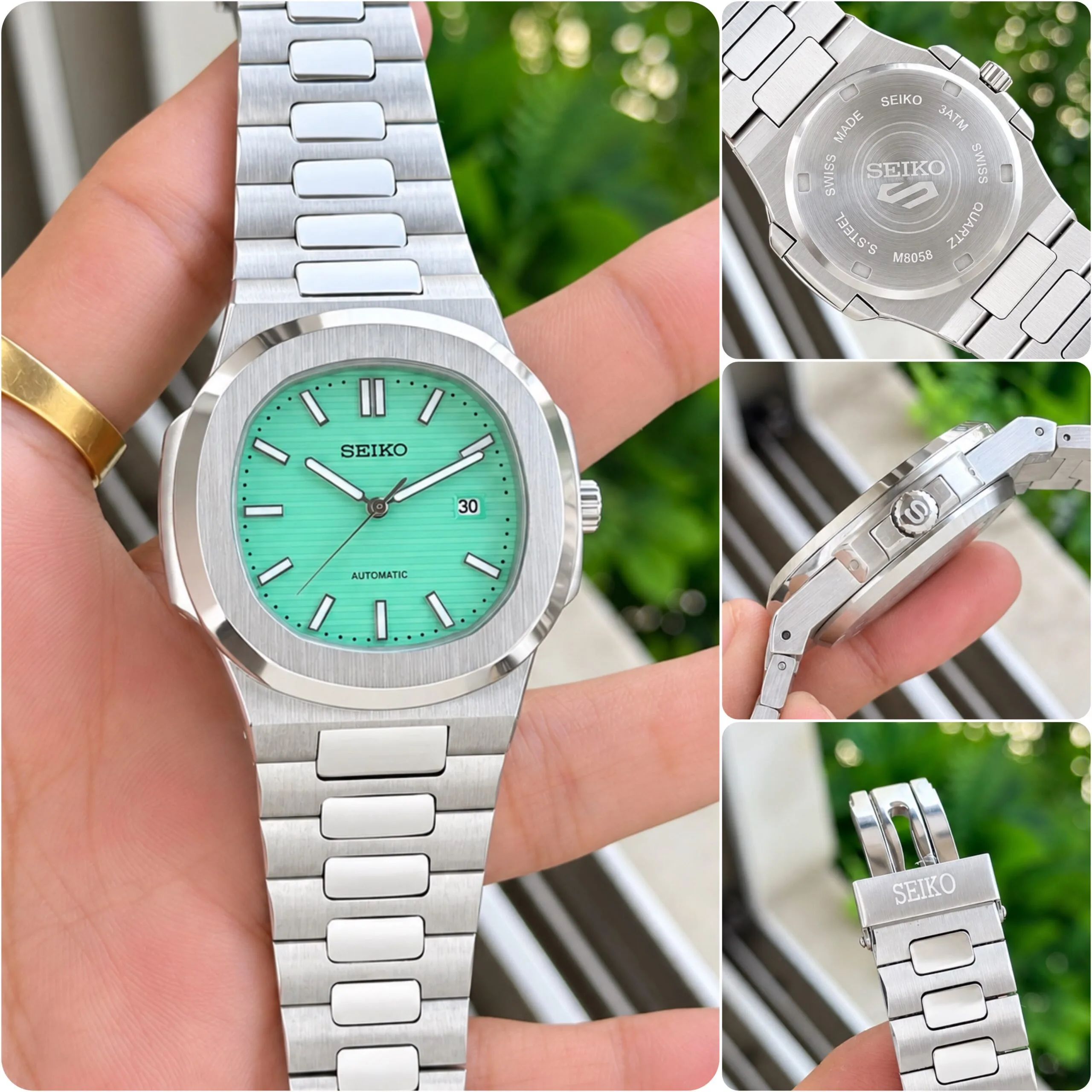 Seiko Nautilus Style Mint Green Dial