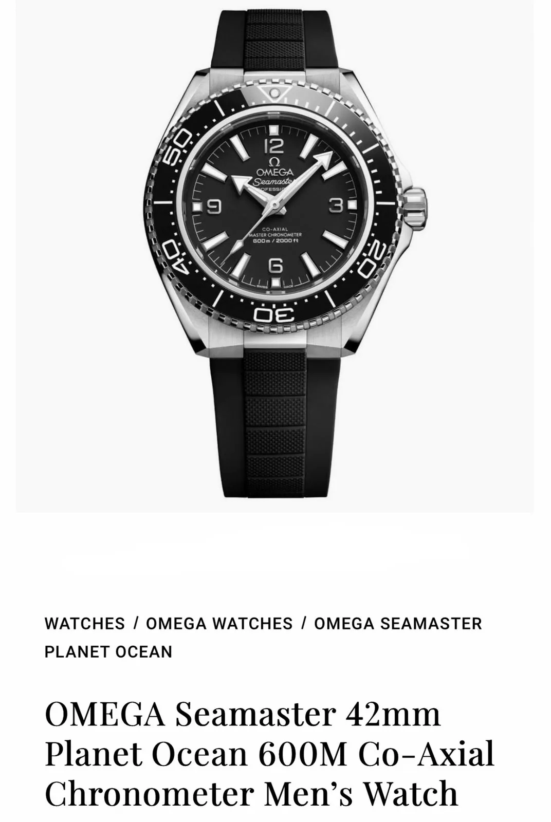 men Omega Seamaster Planet Ocean 600M