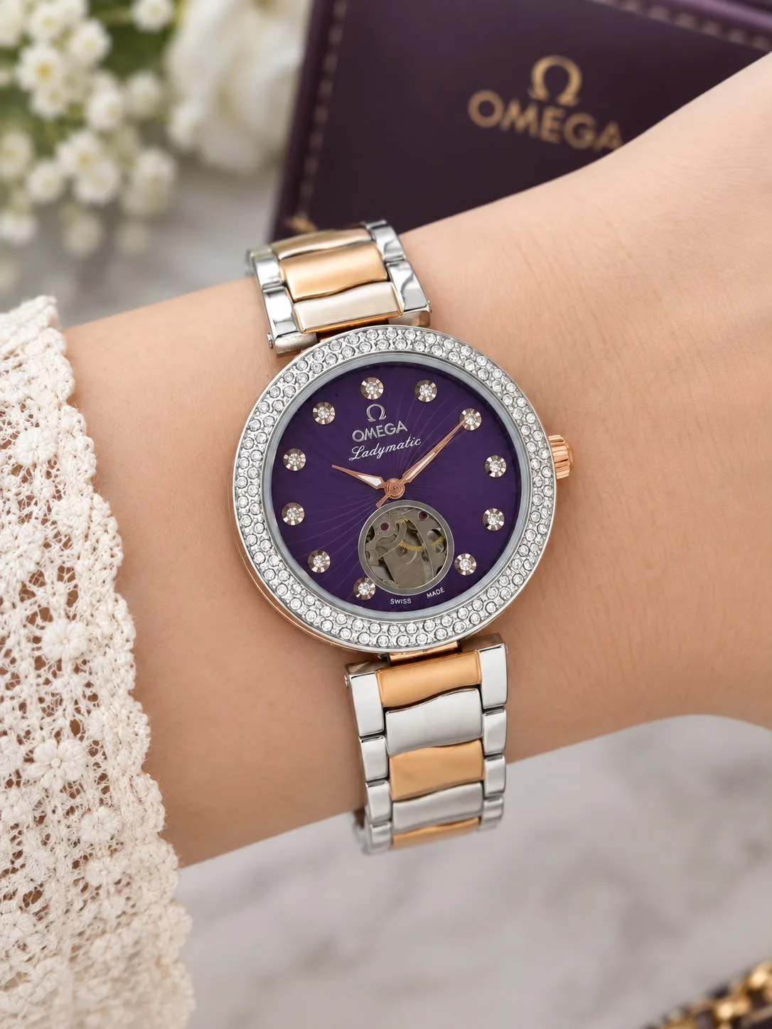 Omega Ladymatic Purple Dial - Image 2