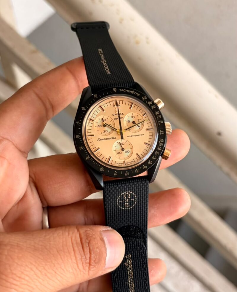 Omega Moon Swatch Speedmaster Champagne Dial