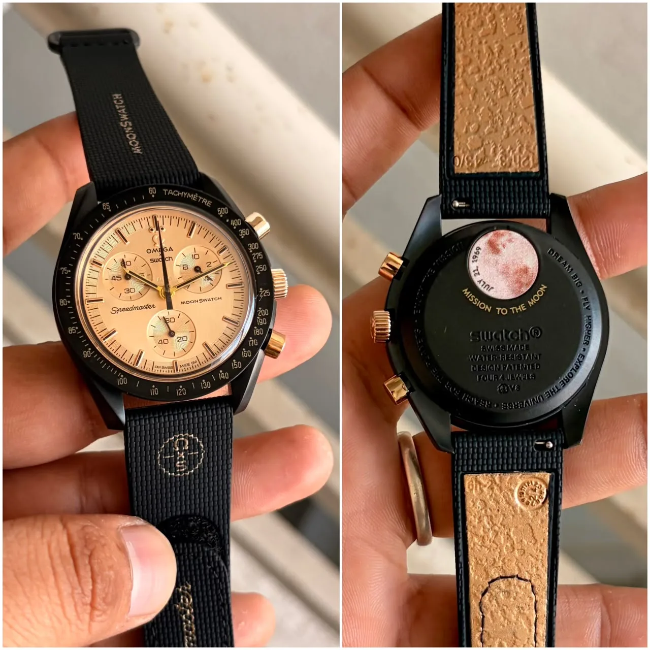 Omega Moon Swatch Speedmaster Champagne Dial - Image 5