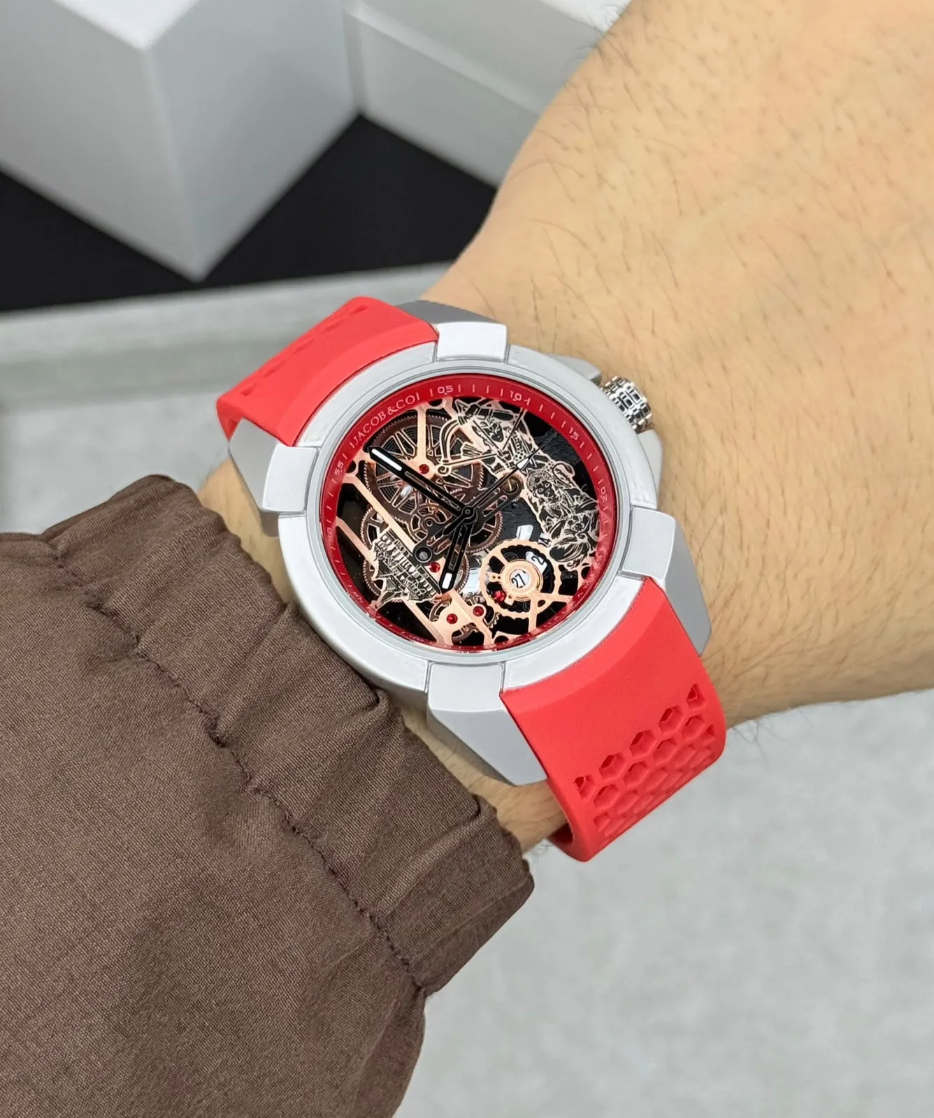 Jacob & Co. Epic X “Ram Janmabhoomi” Edition – Skeleton Dial Red Stra