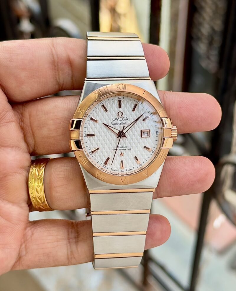 Omega Constellation White Textured Dial