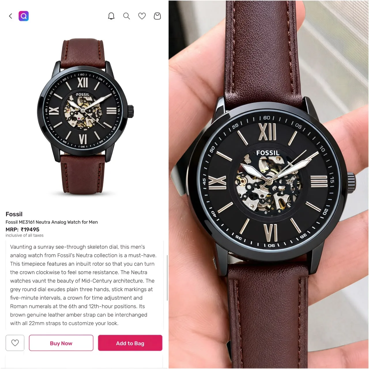 Fossil Neutra Brown Automatic - Image 4